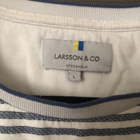 Larsson & Co. Men's short sleeve stripe T-Shirt Size Large - Picture 3 of 9